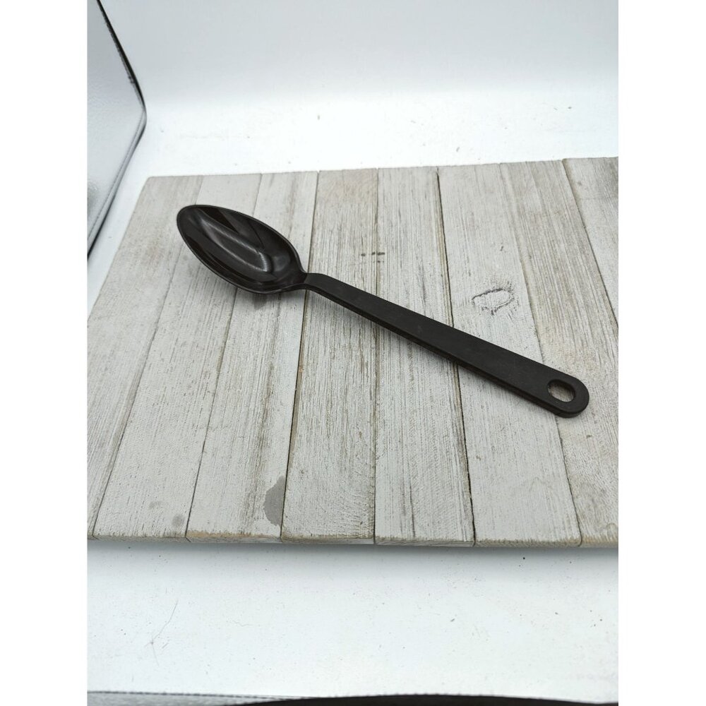 Vintage Tailor Made Products #6 Black Nylon Plastic Solid Spoon 11 1/2"